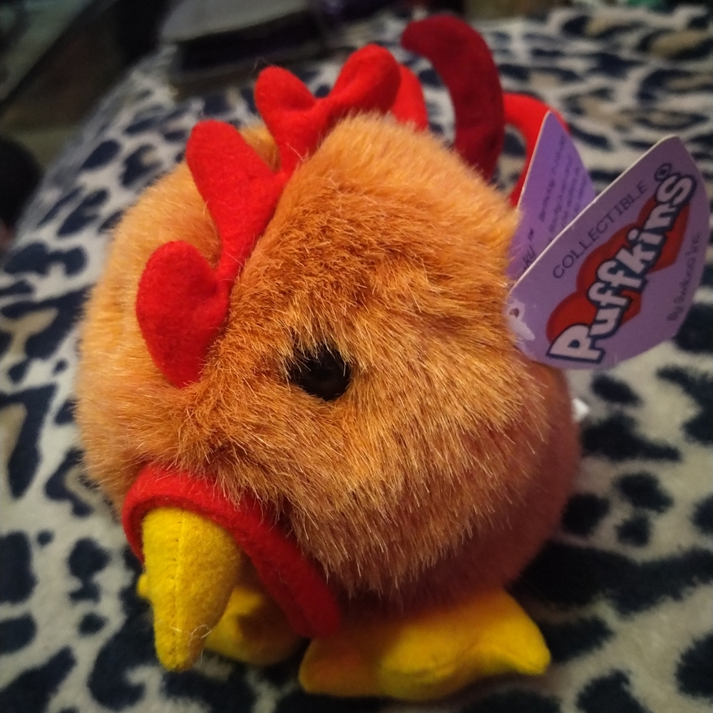 Orange Plush Chicken Toy by